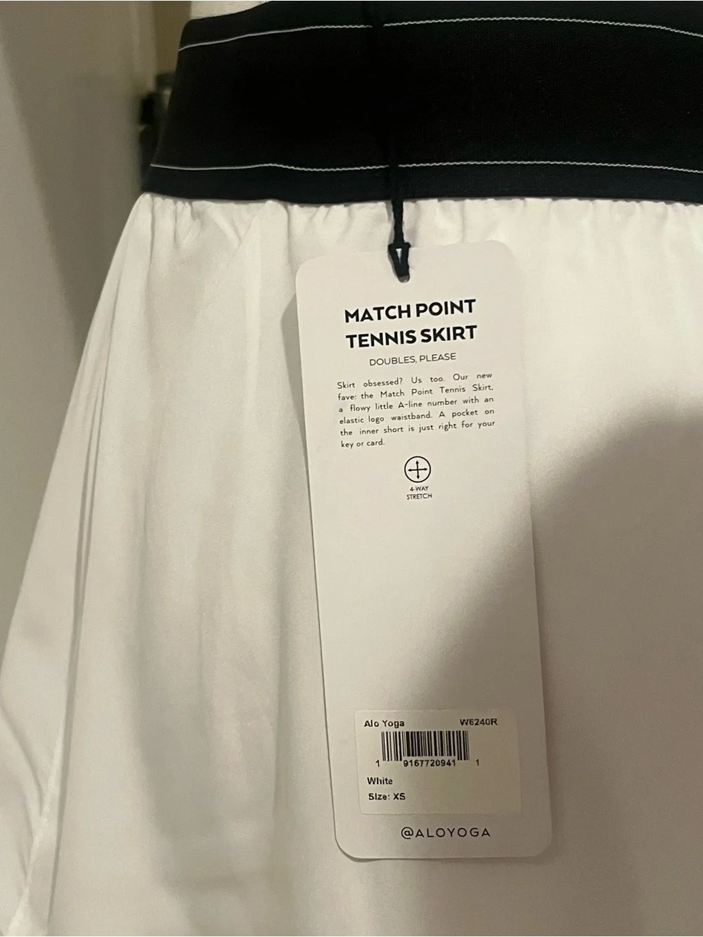ALO Yoga White Match Point Tennis Skirt